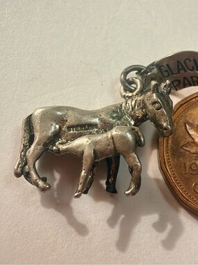Sterling Silver Horse and Foal Charm  - Unbranded